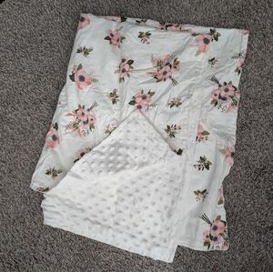 Floral White and Pink Baby Canopy Car Seat Cover